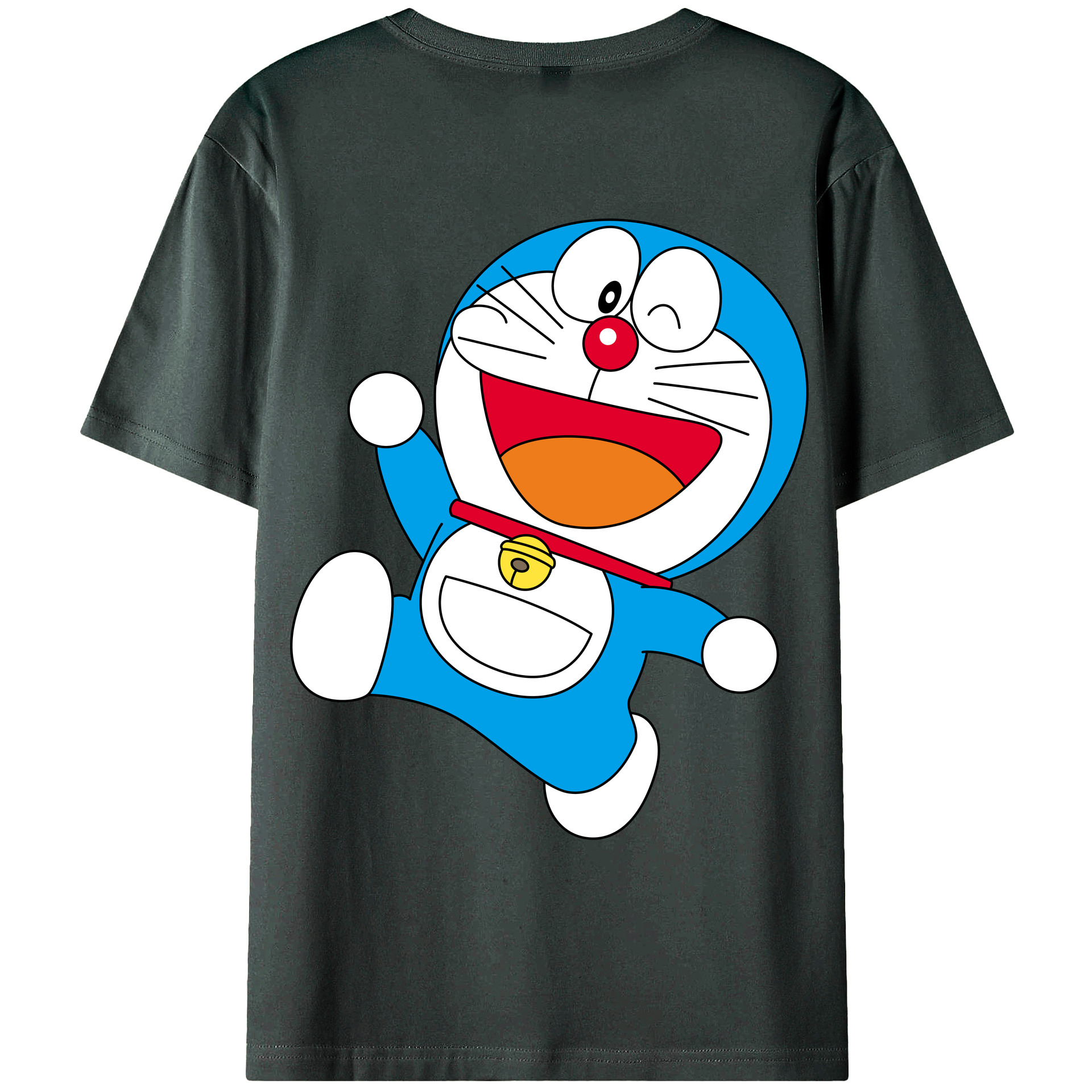 （画像用） ドラえもん Doraemon 綿100％ メンズ半袖Tシャツ（バックプリント） 通気性